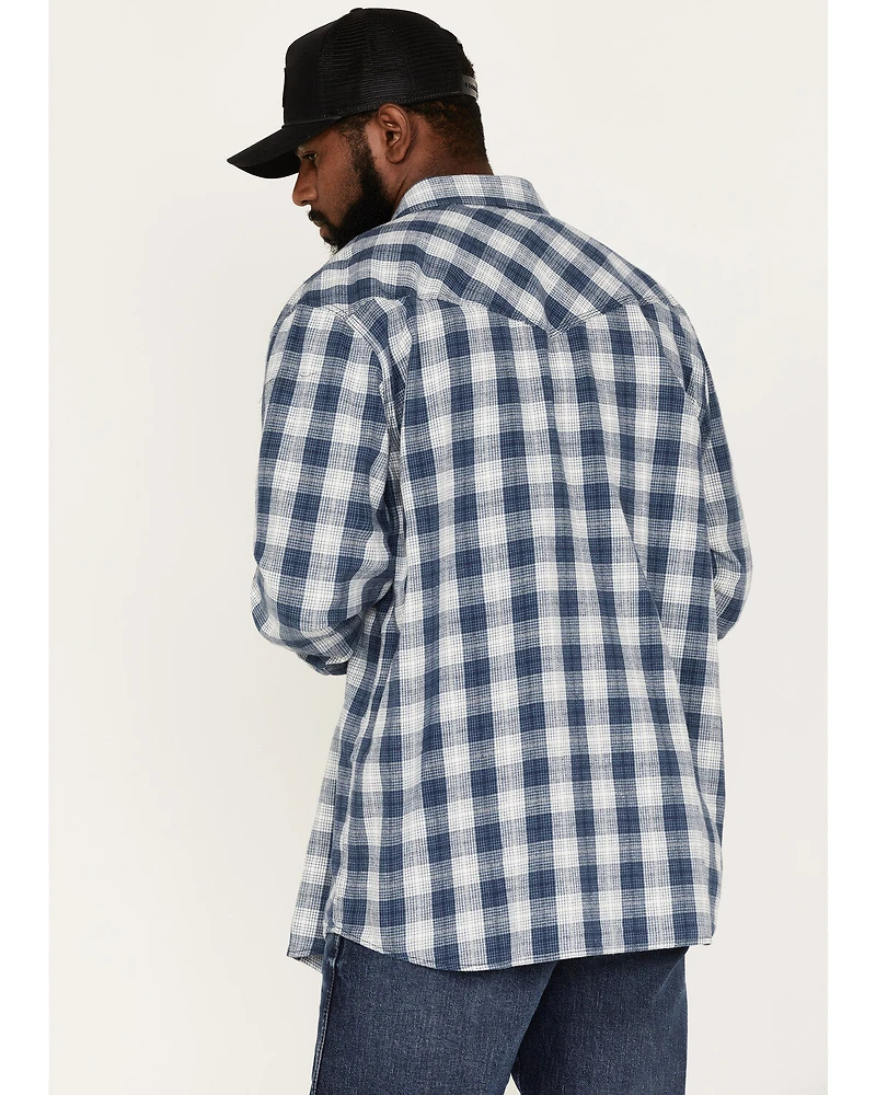 Moonshine Spirit Men's Propane Plaid Print Snap Western Flannel Shirt