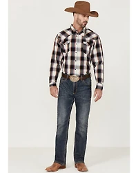 Roper Men's Large Ombre Plaid Long Sleeve Snap Western Shirt