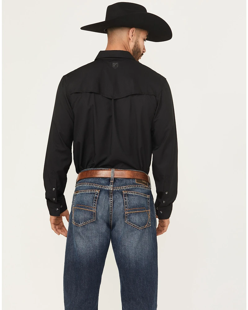 RANK 45® Men's Remming Solid Long Sleeve Snap Performance Western Shirt