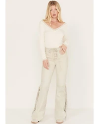 Idyllwind Women's Huntsville High Rise Leather Fringe Flare Pants