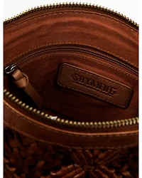 Shyanne Women's Western Heritage Woven Leather Fringe Crossbody Bag