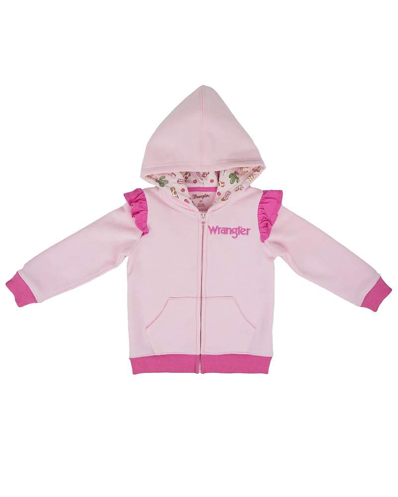 Wrangler Toddler Girls' Ruffle Hooded Jacket