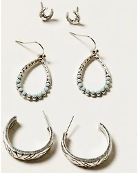 Shyanne Women's Horseshoe Icon and Hoop Earring Set - 6 Piece