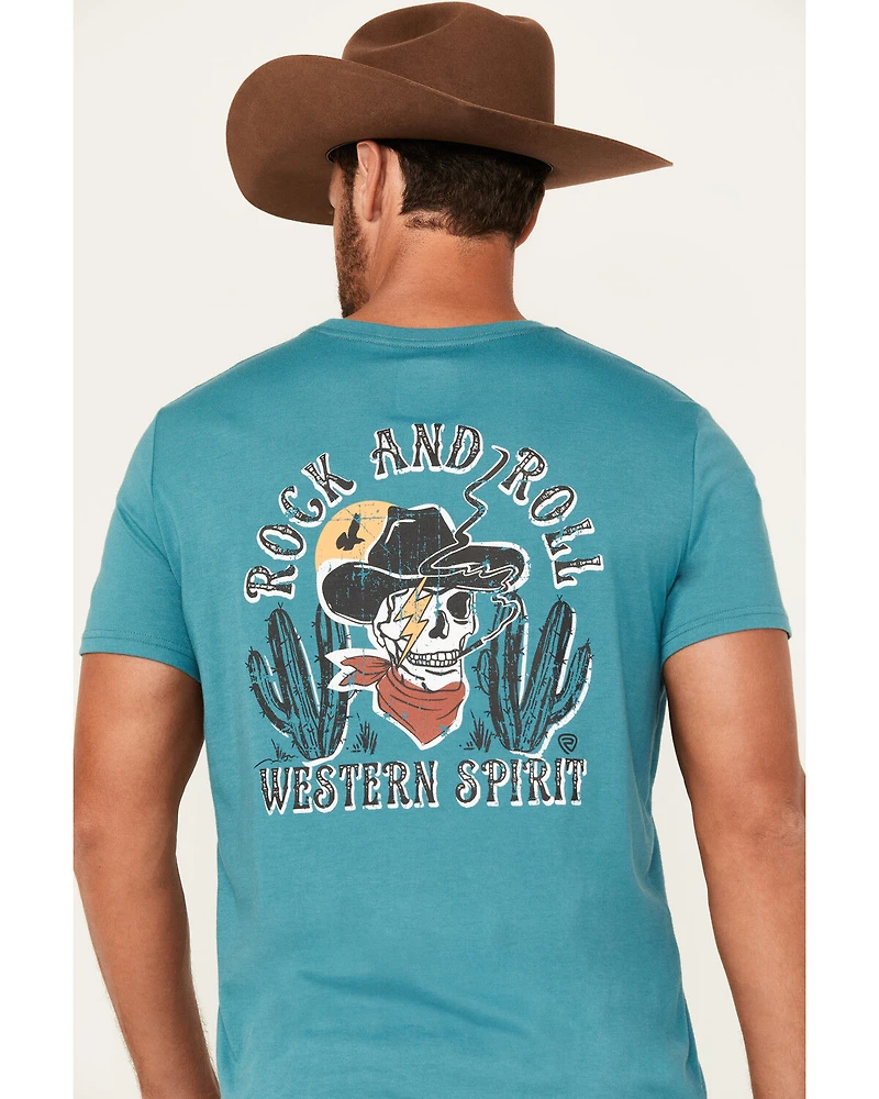 Rock & Roll Denim Men's Cowboy Skull Short Sleeve Graphic T-Shirt