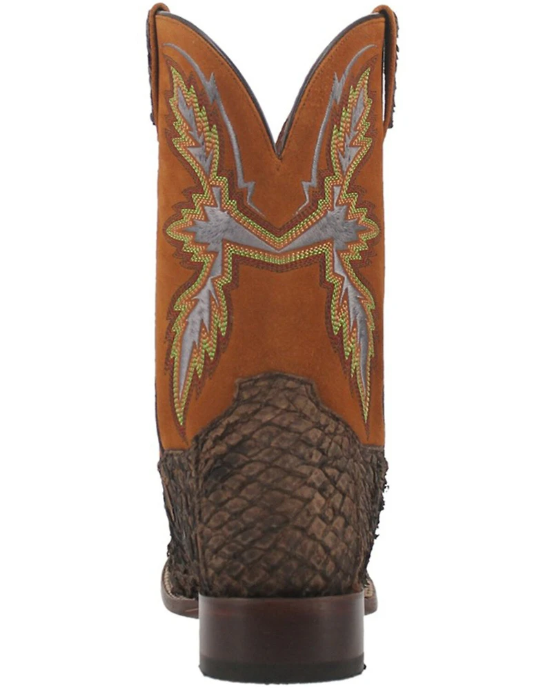 Dan Post Men's Dorsal Exotic Seabass Western Boots - Broad Square Toe