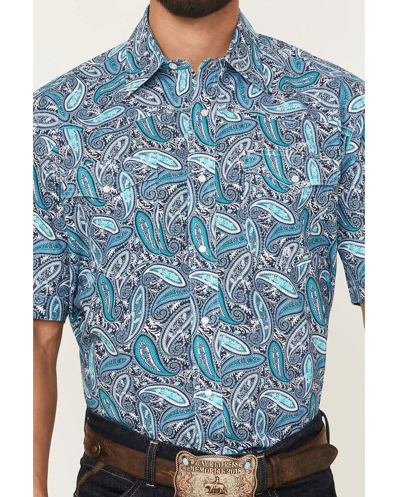 Roper Men's Amarillo Paisley Short Sleeve Pearl Snap Western Shirt