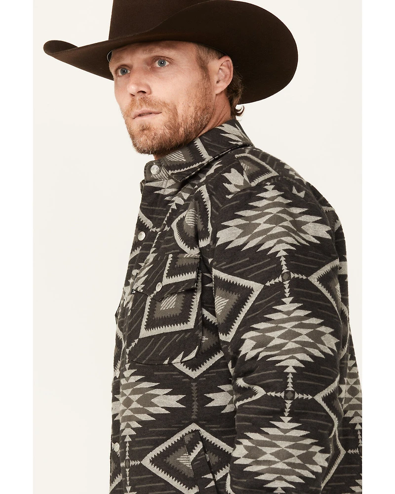 Outback Trading Co Men's Southwestern Print Lined Snap Shirt Jacket