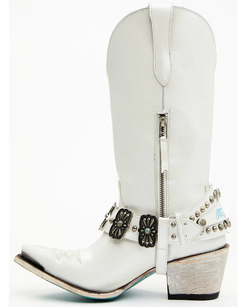 Boot Barn X Lane Women's Exclusive The New Mrs. Satin Pearl Western Bridal Boots - Snip Toe