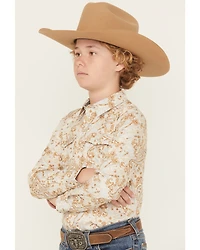 Cody James Boys' Porter Floral Long Sleeve Snap Western Shirt