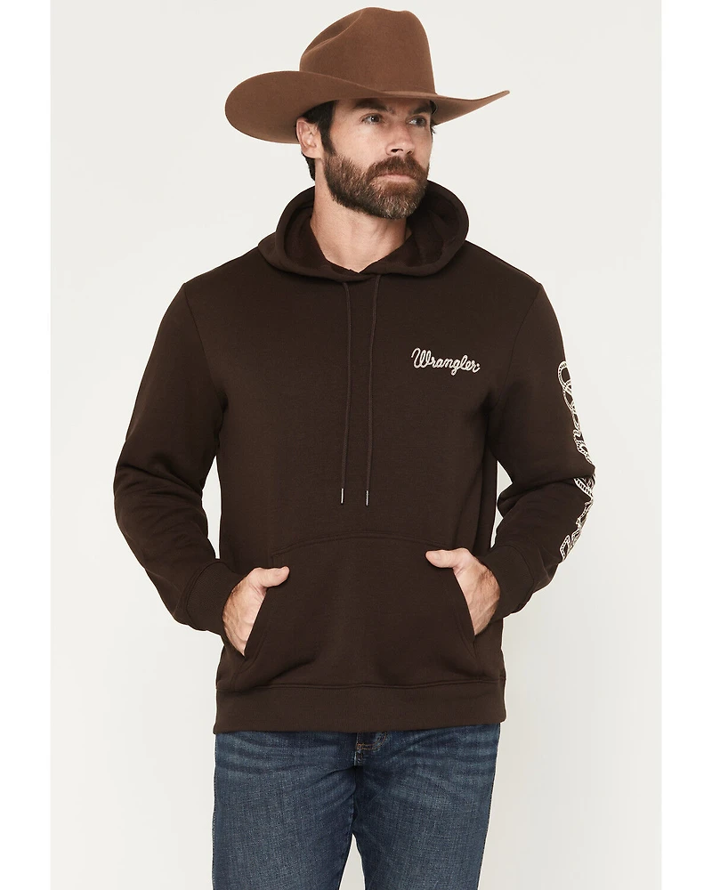 Wrangler Men's Rope Sleeve Logo Hooded Sweatshirt