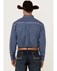 Cowboy Hardware Men's Cross Floral Print Long Sleeve Button-Down Stretch Western Shirt