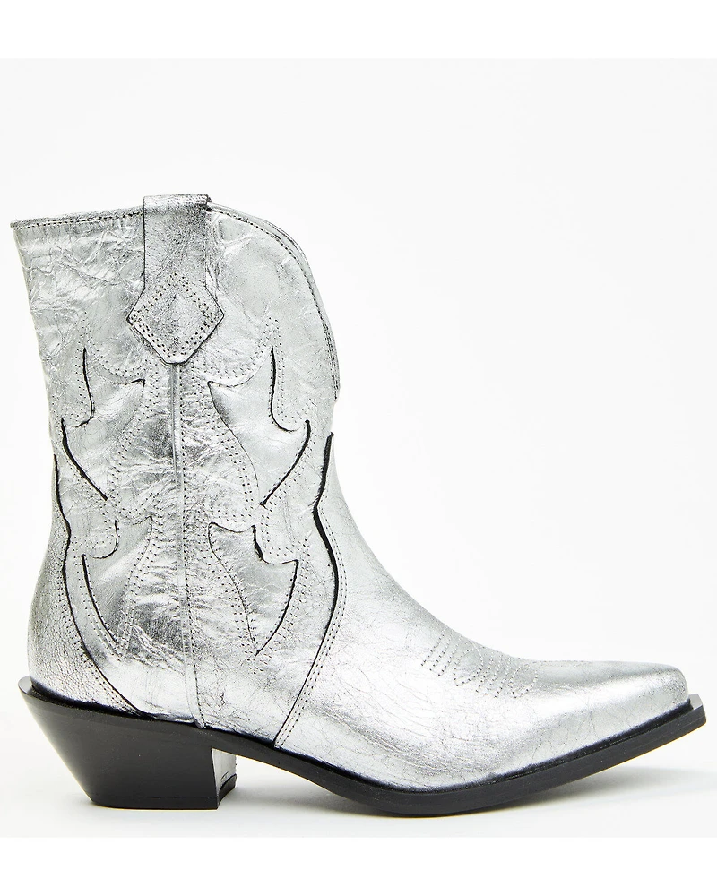 Free People Women's Way Out West Metallic Western Boots - Snip Toe