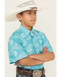 Rock & Roll Denim Boys' Southwestern Short Sleeve Snap Western Shirt