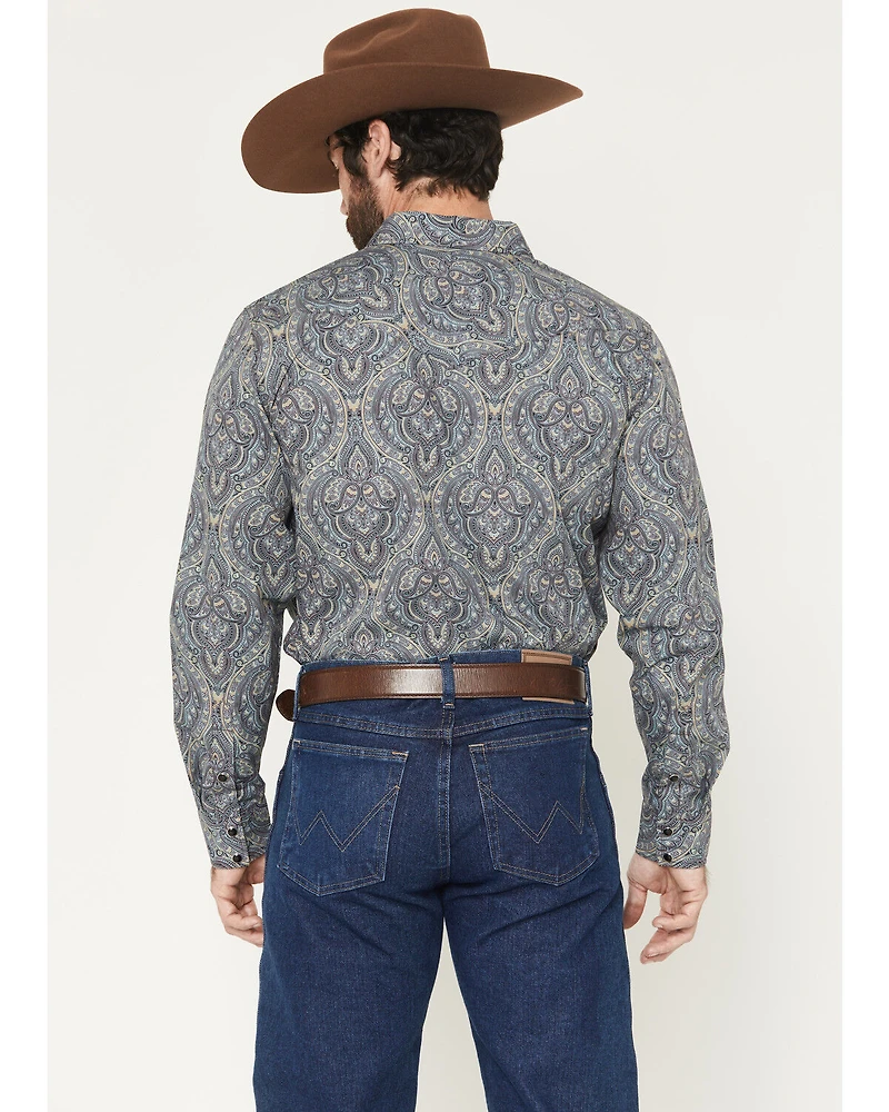 Gibson Trading Co Men's Paisley Power Print Long Sleeve Snap Western Shirt