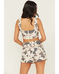 Blue B Women's Cow Print Bustier