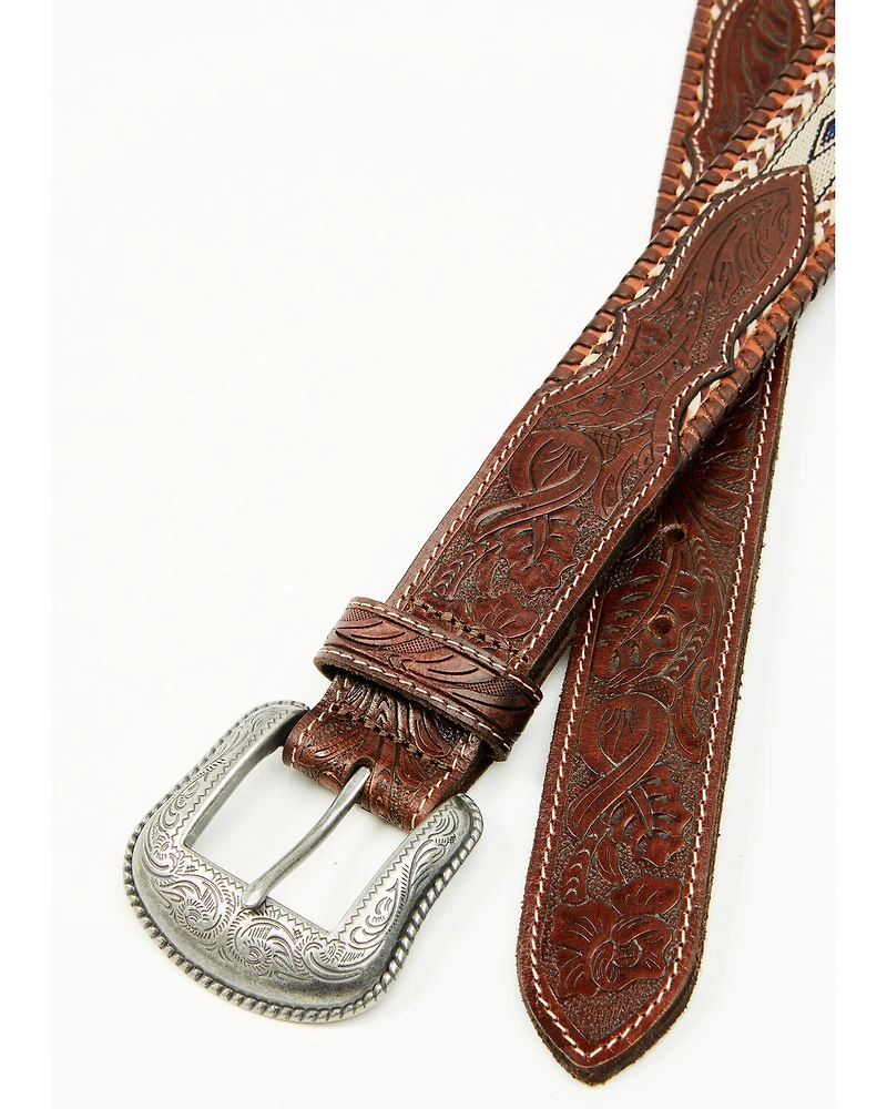 Cody James Men's Oakland Cross-Stitched Western Belt