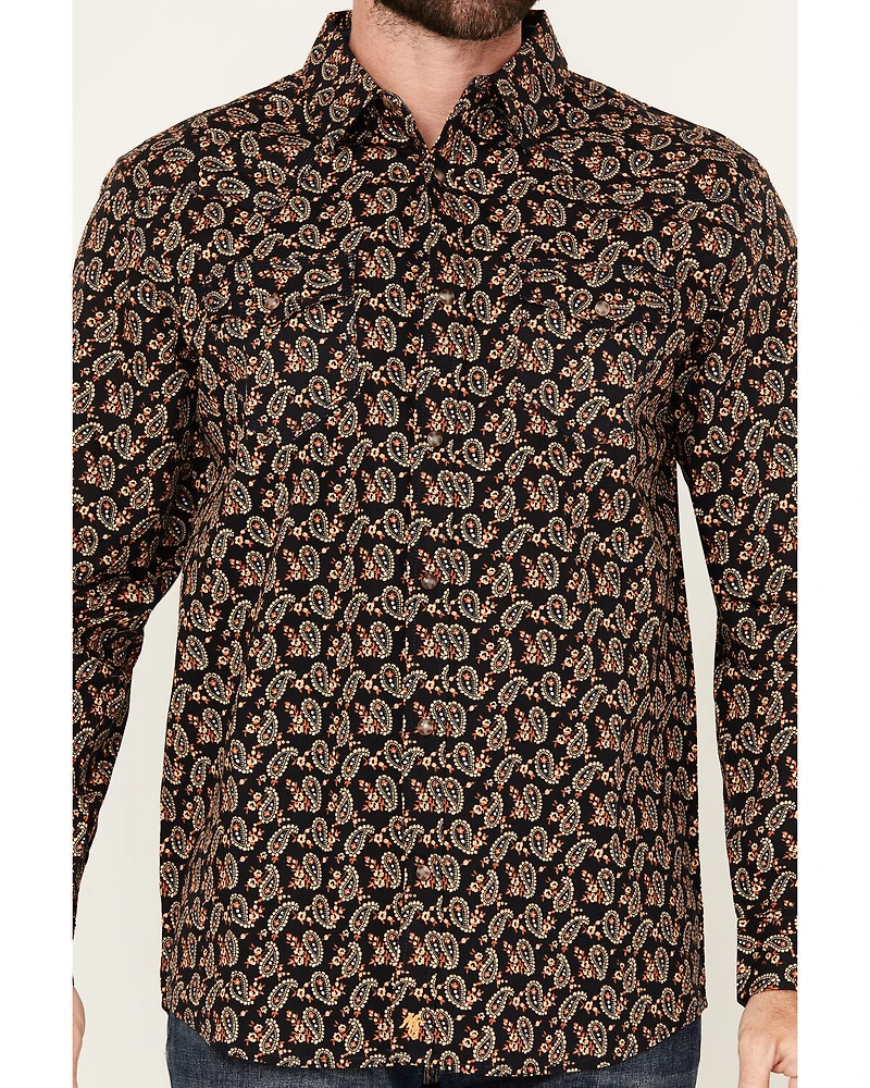 Moonshine Spirit Men's Freedom Paisley Print Long Sleeve Snap Western Shirt