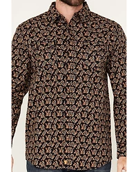 Moonshine Spirit Men's Freedom Paisley Print Long Sleeve Snap Western Shirt