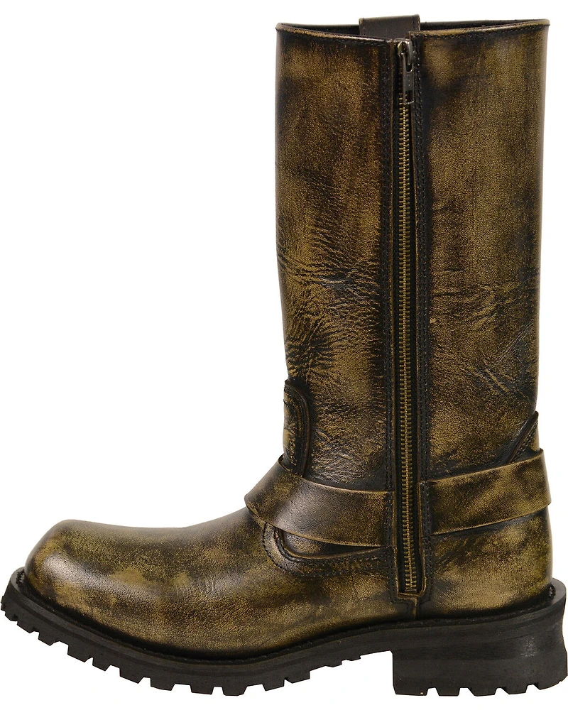 Milwaukee Leather Men's Waterproof 11" Harness Boots - Square Toe