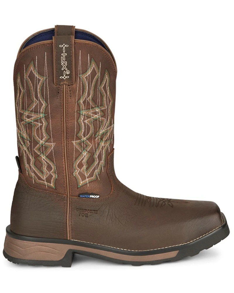 Tony Lama Men's Anchor Water Buffalo Pull On Western Work Boots - Composite Toe