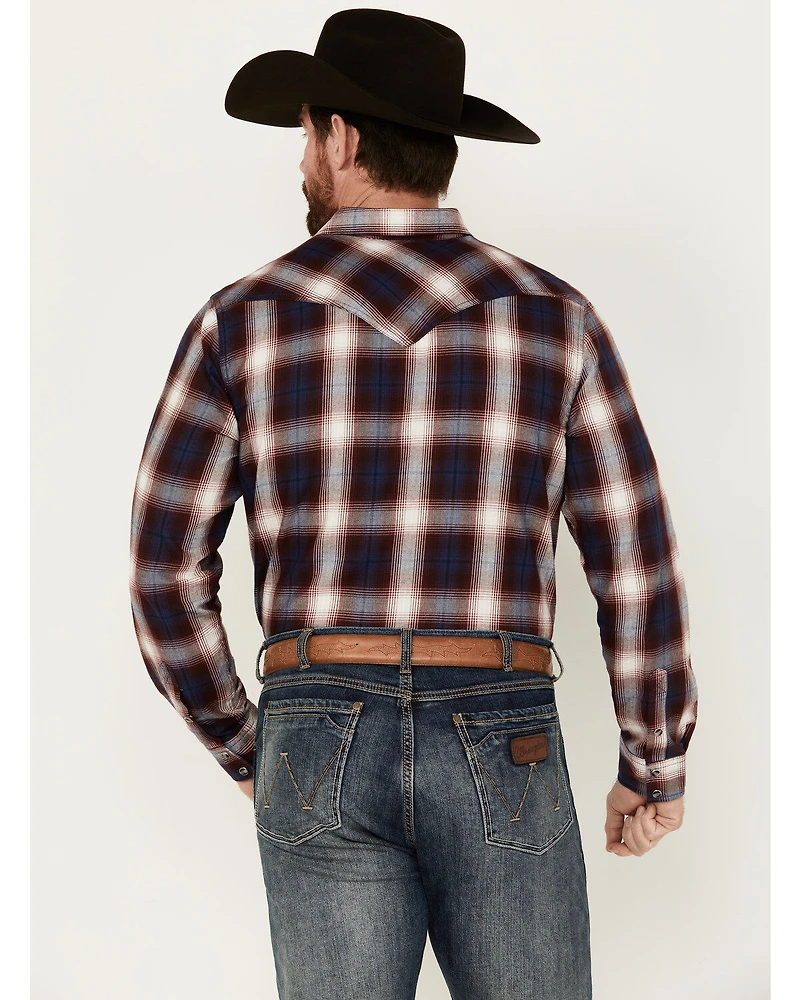 Cody James Men's Uncle Sam Plaid Print Long Sleeve Snap Western Shirt
