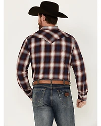 Cody James Men's Uncle Sam Plaid Print Long Sleeve Snap Western Shirt