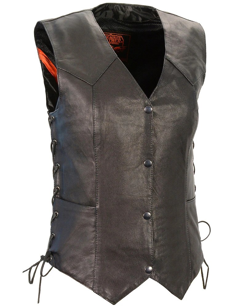 Milwaukee Leather Women's Lightweight Side Lace Concealed Carry Vest