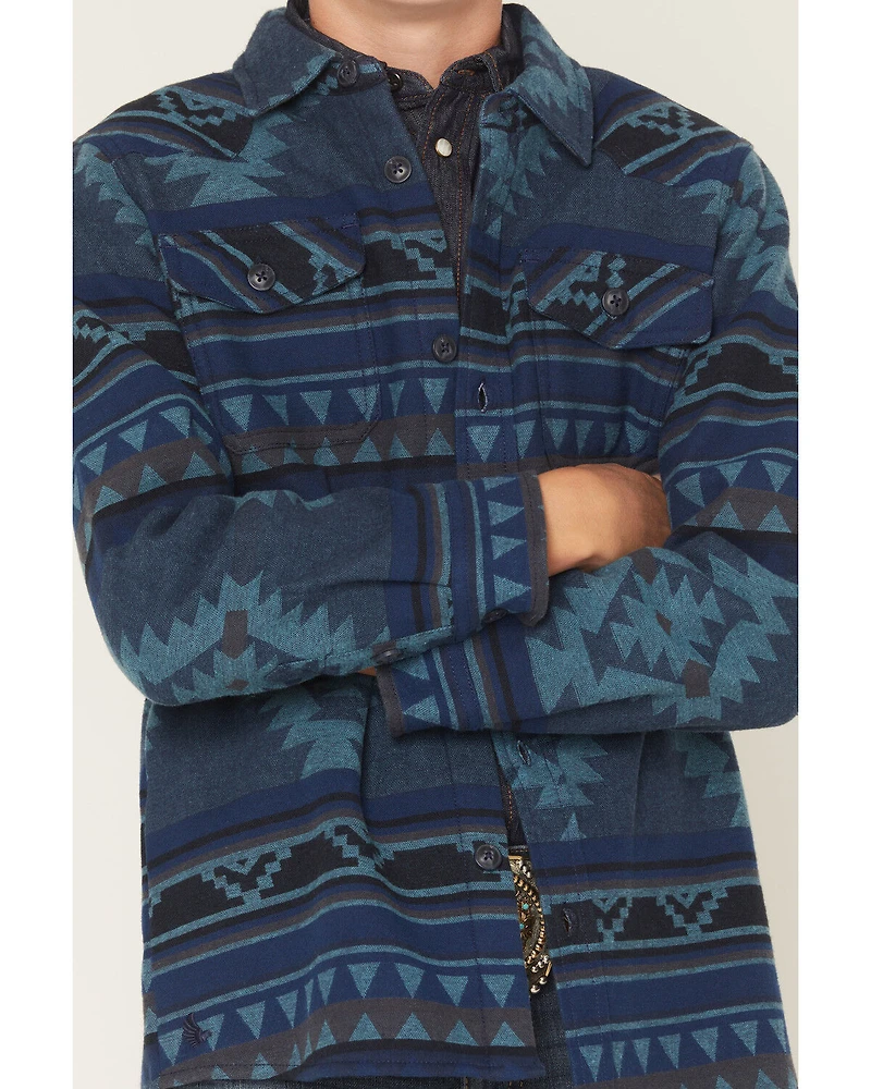Cody James Boys' Rosewell Southwestern Print Button-Down Flannel Shirt Jacket