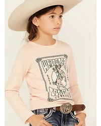 Wrangler Girls' Long Live Cowgirls Sleeve Graphic Shirt