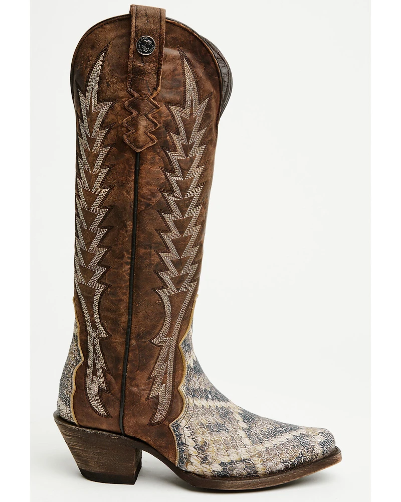 Tanner Mark Women's Snake Print Tall Western Boots - Snip Toe