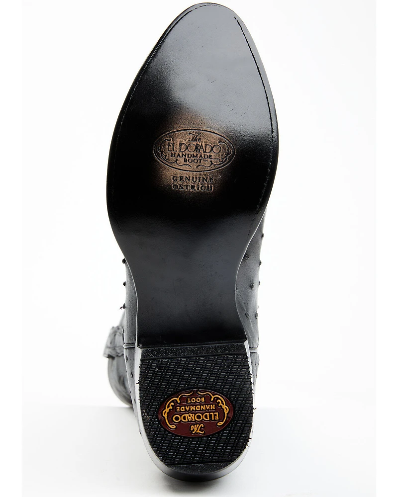 EL Dorado Men's Full Quill Ostrich Exotic Western Boots - Round Toe