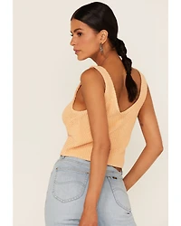 Shyanne Women's Peach Twist Front Sweater Tank