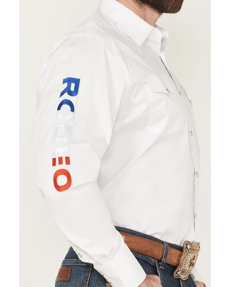 Rodeo Clothing Men's Boot Barn Exclusive America Solid Long Sleeve Pearl Snap Western Shirt