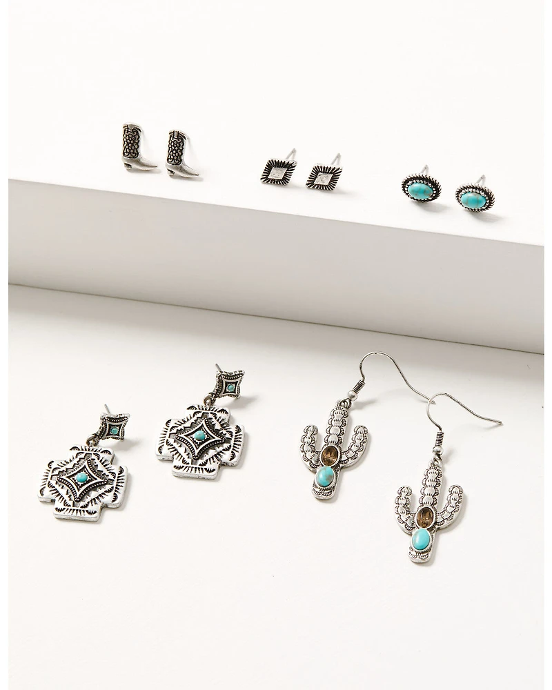 Shyanne Women's Rodeo Sunset Feather Earring Set - 5 Piece