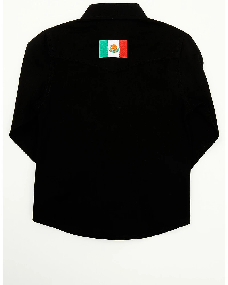 Rodeo Clothing Boys' Mexico Long Sleeve Snap Western Shirt