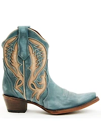 Circle G Women's Distressed Inlay Western Booties - Snip Toe