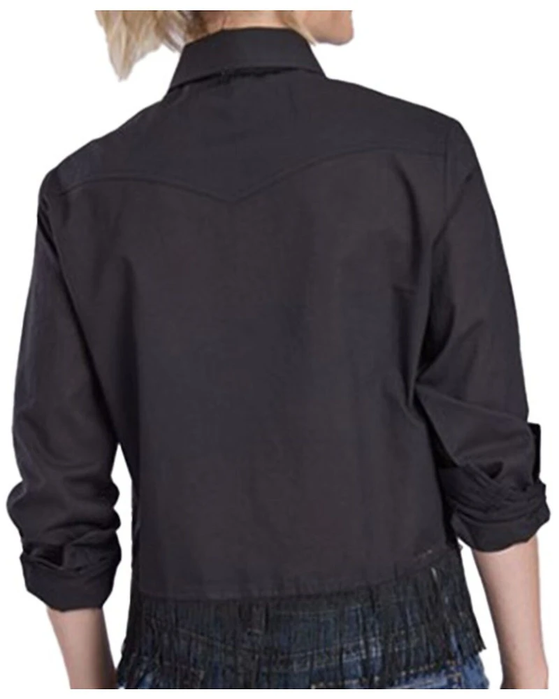 Roper Women's Long Sleeve Fringe Button-Down Blouse