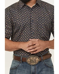 Gibson Trading Co Men's Aviara Geo Print Short Sleeve Button-Down Stretch Western Shirt