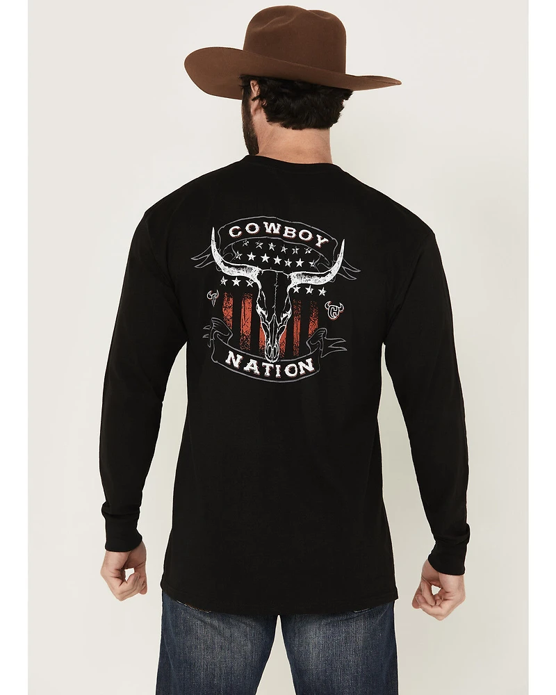 Cowboy Hardware Men's Nation Steerhead Long Sleeve Graphic T-Shirt