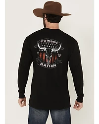 Cowboy Hardware Men's Nation Steerhead Long Sleeve Graphic T-Shirt