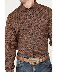 RANK 45® Men's Floral Medallion Print Long Sleeve Button-Down Western Shirt