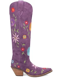 Dingo Women's Flower Power Suede Tall Western Boots - Snip Toe
