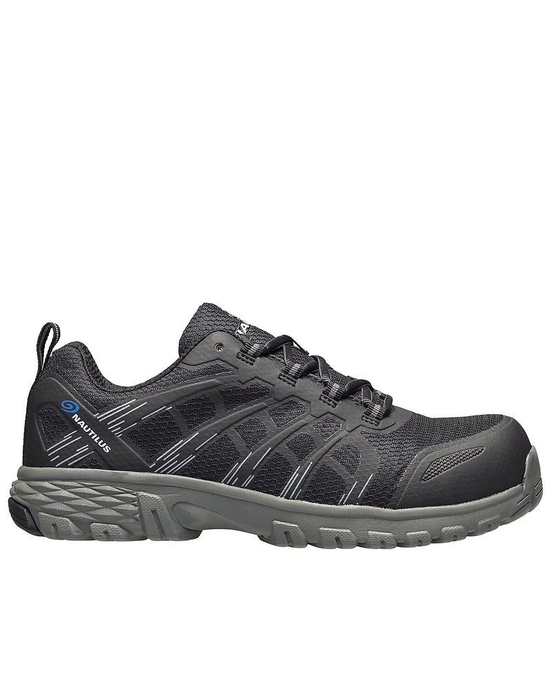 Nautilus Men's Black Stratus Slip-Resisting Work Shoes - Composite Toe