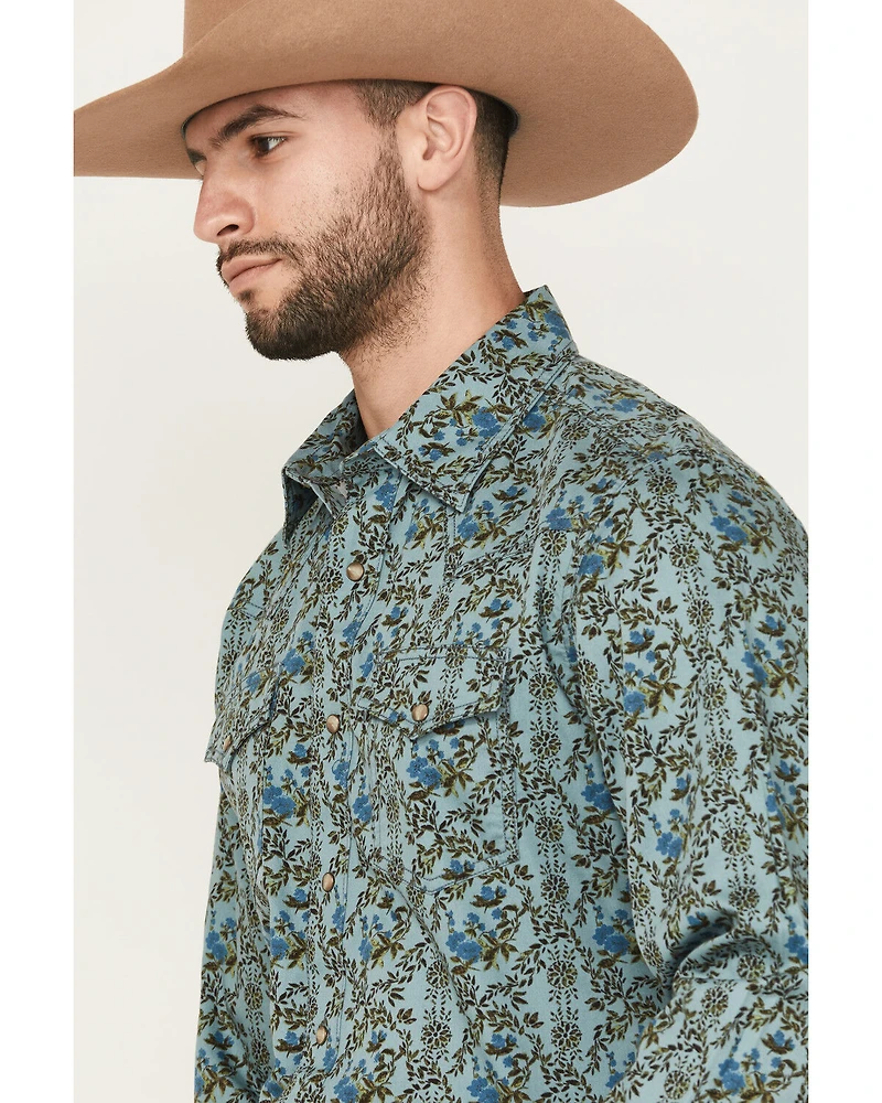 Wrangler Retro Men's Floral print Long Sleeve Snap Western Shirt