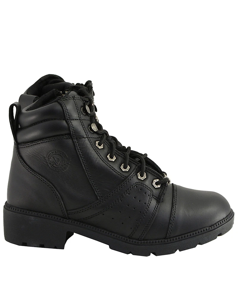 Milwaukee Leather Women's Lace To Toe Boots - Round