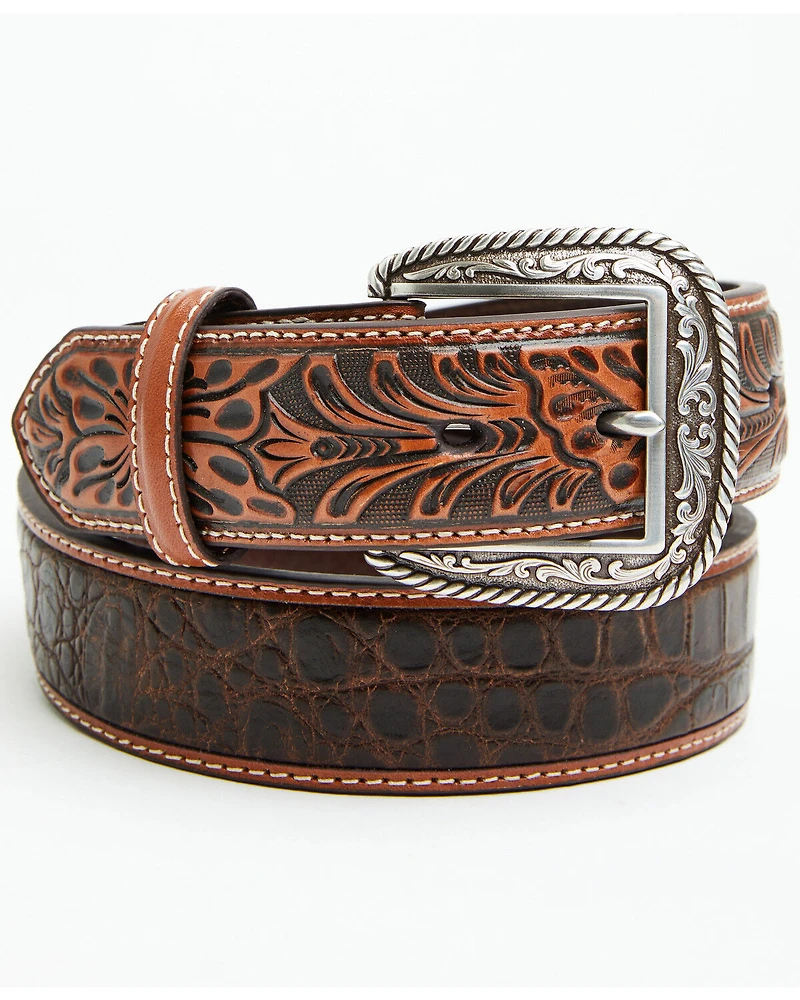 Ariat Men's Croc Floral Tabs Belt