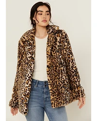 Shyanne Women's Leopard Print Faux Fur Jacket