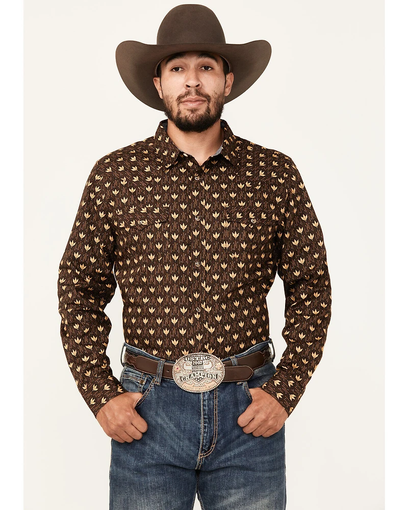 Cody James Men's Reign Striped Print Long Sleeve Snap Western Shirt - Tall