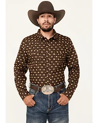 Cody James Men's Reign Striped Print Long Sleeve Snap Western Shirt - Tall