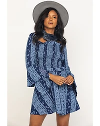 Rock & Roll Denim Women's Bandana Print Mini Dress